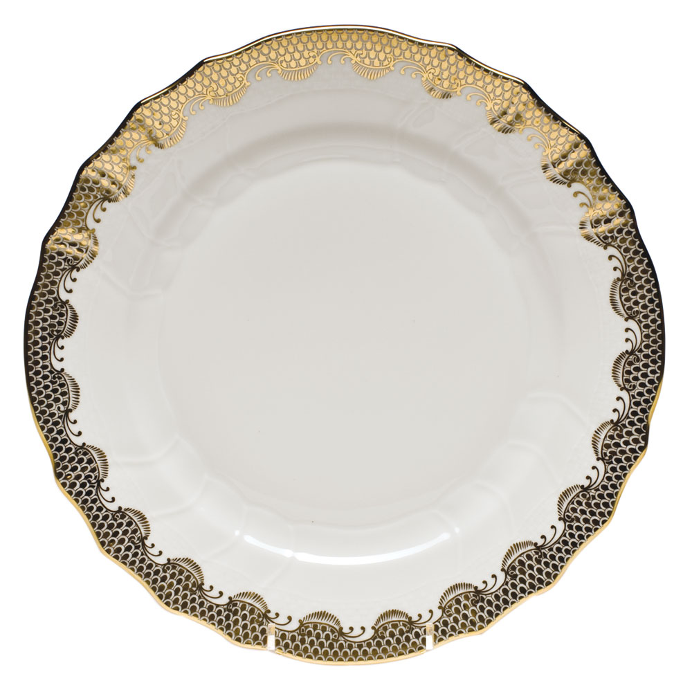 Herend Fish Scale Dinner Plate Gld