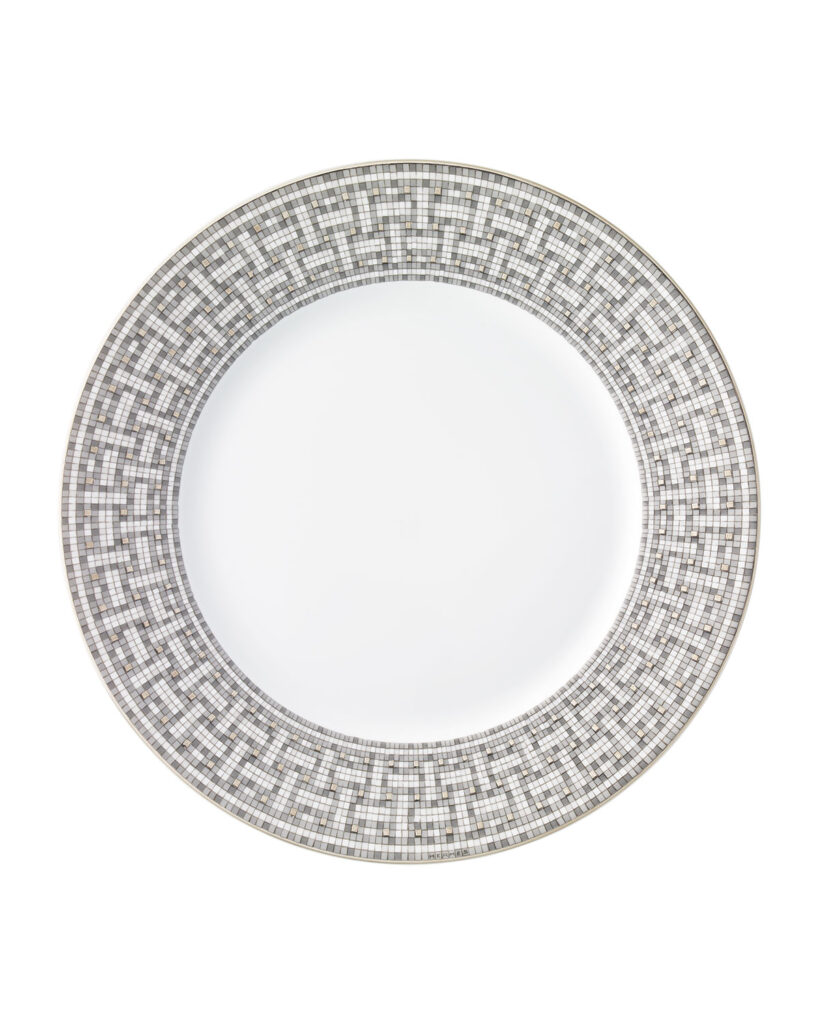 Hermes Mosaique Platinum Dinner Plate
